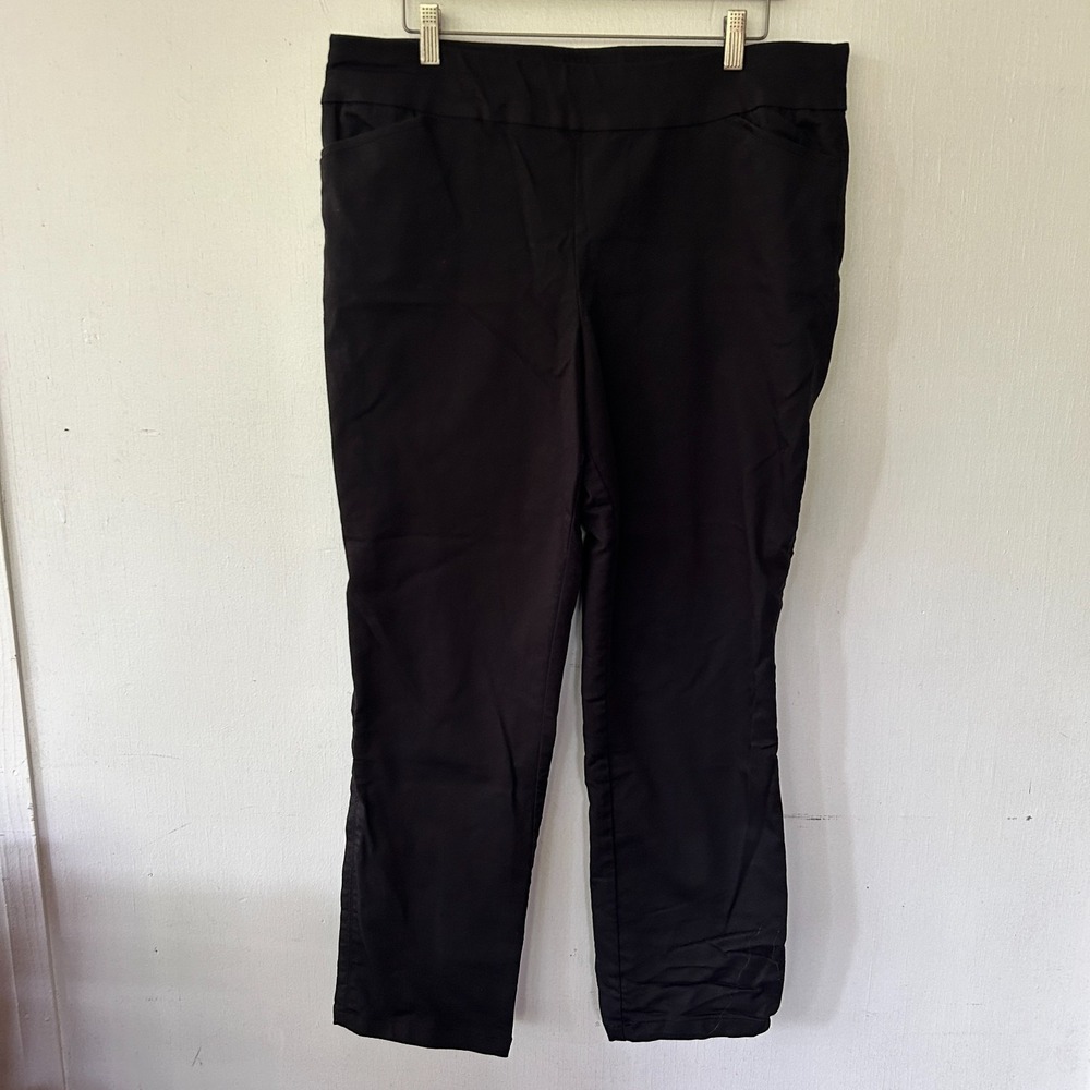 Croft & Barrow The Effortless‎ Stretch Pants Womens 16 Black Trousers Minimalist